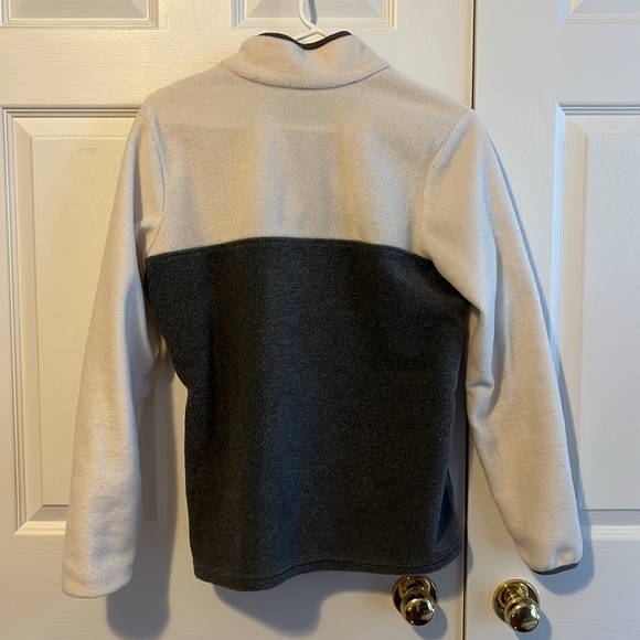 white and grey Colombia quarter zip button sweater - Picture 6 of 6